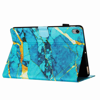 For iPad mini 2024 / mini 6 Marble Pattern Stitching Smart Leather Tablet Case(Gold Blue) - iPad mini 6 Cases by buy2fix | Online Shopping UK | buy2fix