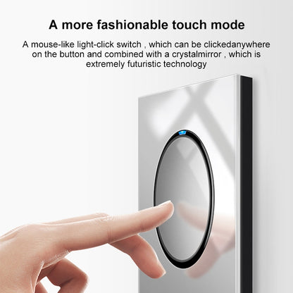 86mm Round LED Tempered Glass Switch Panel, Gray Round Glass, Style:One Open Multiple Control -  by buy2fix | Online Shopping UK | buy2fix