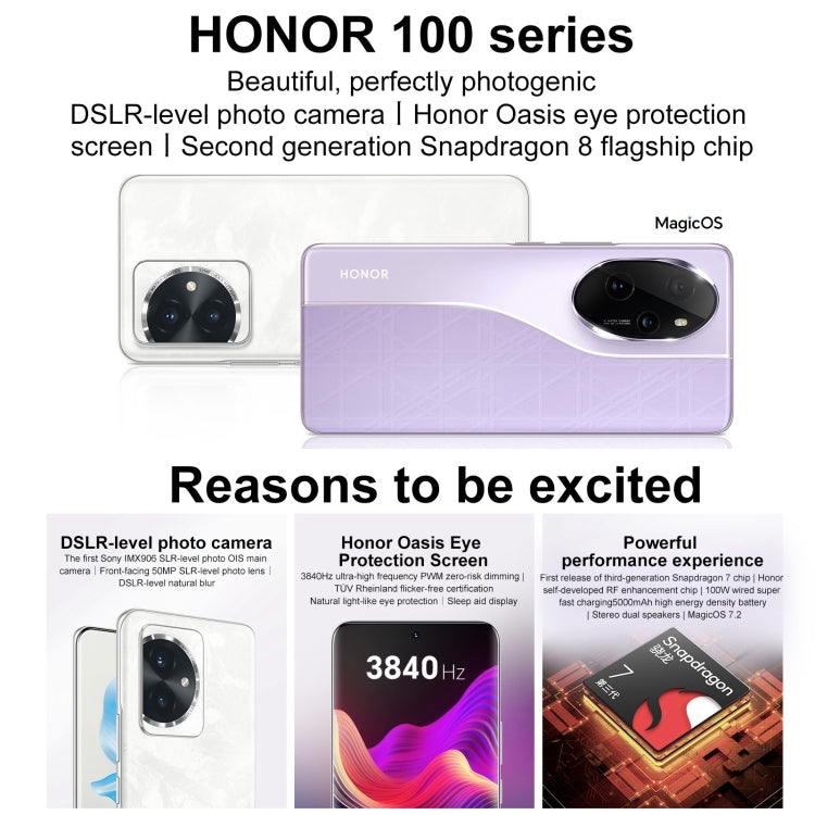 Honor 100, 16GB+256GB, Screen Fingerprint Identification, 6.7 inch MagicOS 7.2 Snapdragon 7 Gen 3 Octa Core up to 2.63GHz, Network: 5G, NFC, OTG, Support Google Play(Blue) - Honor by HONOR | Online Shopping UK | buy2fix