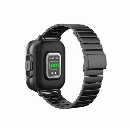D8 2.01 inch 2 in 1 Bluetooth Earphone Steel Band Smart Watch, Support Health Monitoring / NFC(Black) by buy2fix