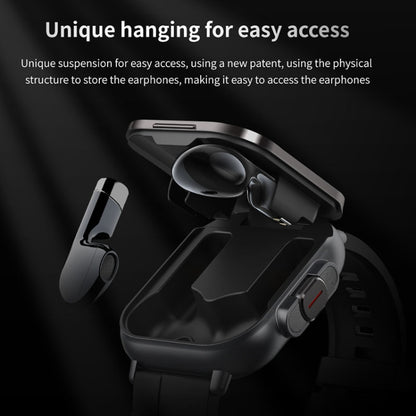 D8 2.01 inch 2 in 1 Bluetooth Earphone Steel Band Smart Watch, Support Health Monitoring / NFC(Silver) by buy2fix