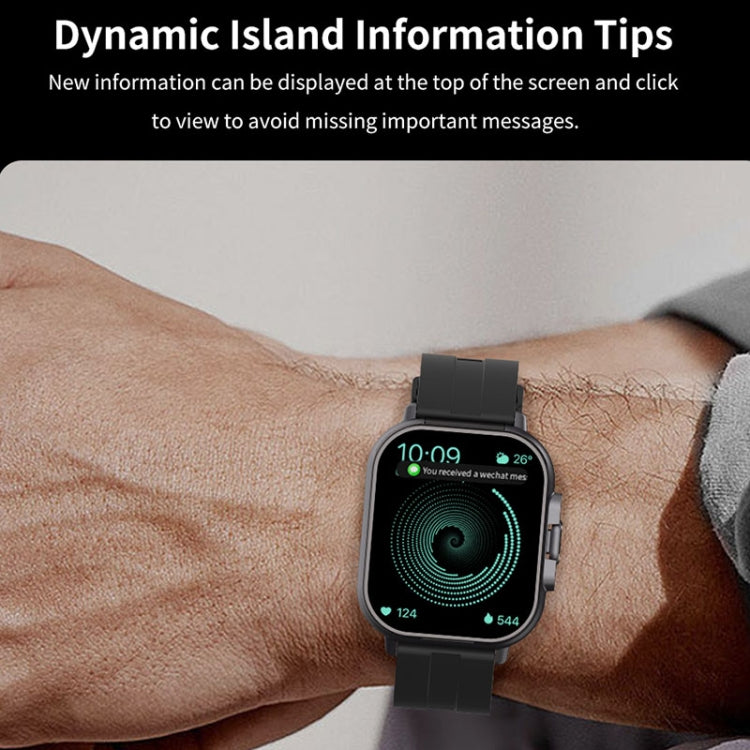 D8 2.01 inch 2 in 1 Bluetooth Earphone Steel Band Smart Watch, Support Health Monitoring / NFC(Black) by buy2fix