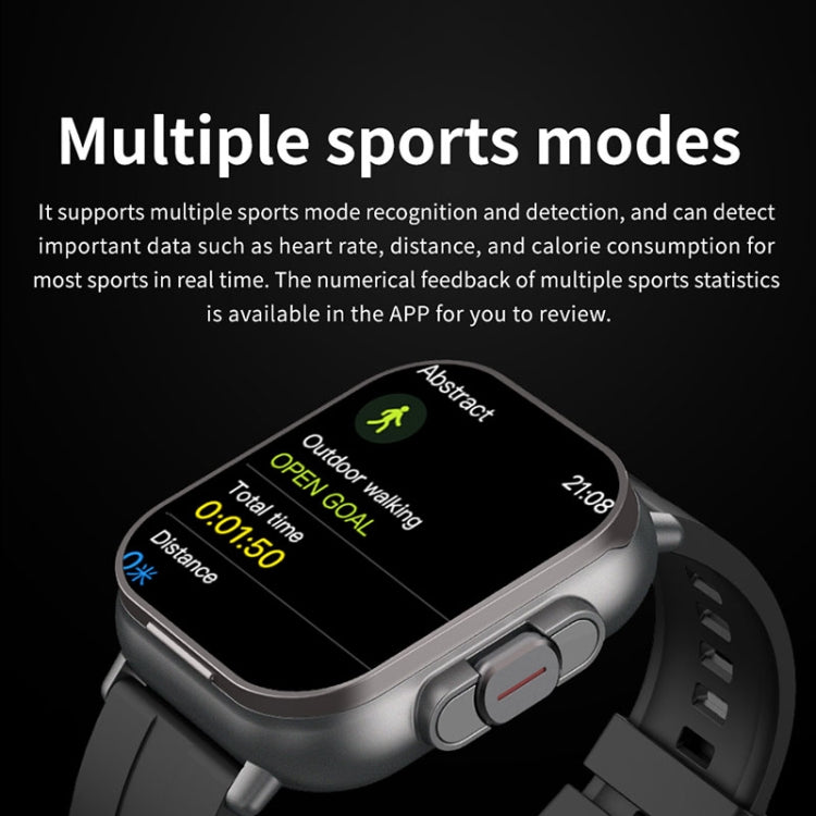 D8 2.01 inch 2 in 1 Bluetooth Earphone Steel Band Smart Watch, Support Health Monitoring / NFC(Silver) by buy2fix