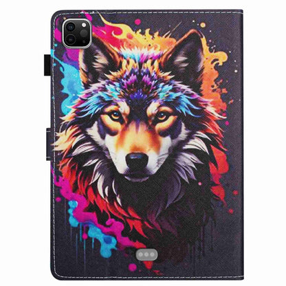 For iPad 11 Pro 2024 / 2020 / Air 4 10.9 Painted Pattern Stitching Smart Leather Tablet Case(Colorful Wolf) - iPad Air (2022) / (2020) 10.9 Cases by buy2fix | Online Shopping UK | buy2fix