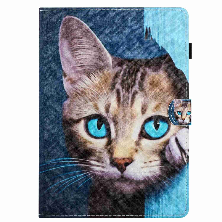 For iPad 11 Pro 2024 / 2020 / Air 4 10.9 Painted Pattern Stitching Smart Leather Tablet Case(Blue Cat) - iPad Air (2022) / (2020) 10.9 Cases by buy2fix | Online Shopping UK | buy2fix