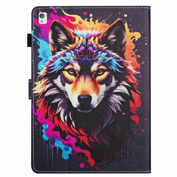 For iPad 10.2 2020 / 2019 Painted Pattern Stitching Smart Leather Tablet Case(Colorful Wolf) - iPad 10.2 Cases by buy2fix | Online Shopping UK | buy2fix