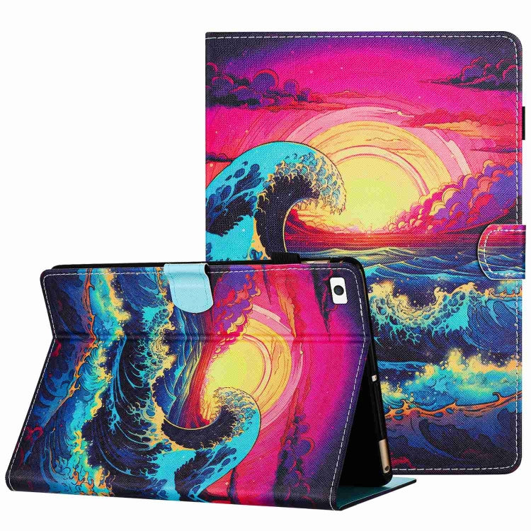 For iPad mini 5 / 4 / 3 / 2 / 1 Painted Pattern Stitching Smart Leather Tablet Case(Waves) - iPad mini (2019) / mini 5 Cases by buy2fix | Online Shopping UK | buy2fix