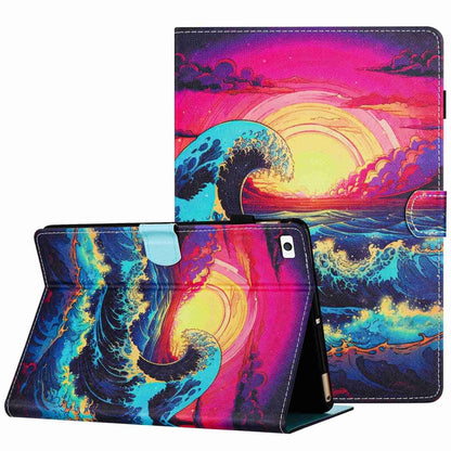 For iPad mini 5 / 4 / 3 / 2 / 1 Painted Pattern Stitching Smart Leather Tablet Case(Waves) - iPad mini (2019) / mini 5 Cases by buy2fix | Online Shopping UK | buy2fix