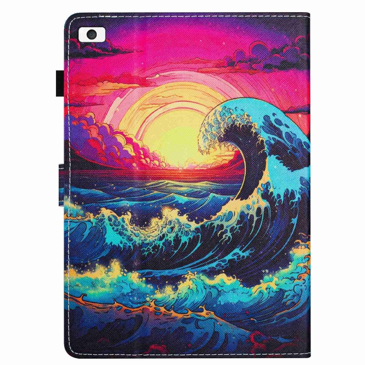 For iPad mini 5 / 4 / 3 / 2 / 1 Painted Pattern Stitching Smart Leather Tablet Case(Waves) - iPad mini (2019) / mini 5 Cases by buy2fix | Online Shopping UK | buy2fix