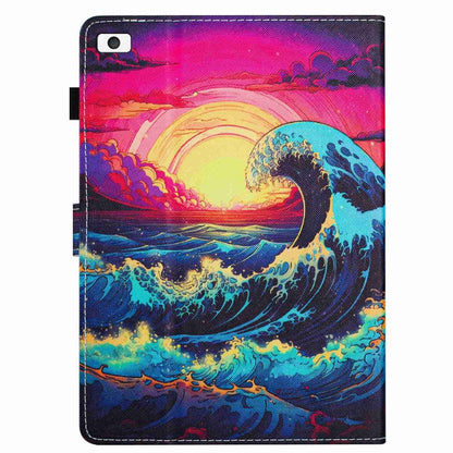 For iPad mini 5 / 4 / 3 / 2 / 1 Painted Pattern Stitching Smart Leather Tablet Case(Waves) - iPad mini (2019) / mini 5 Cases by buy2fix | Online Shopping UK | buy2fix
