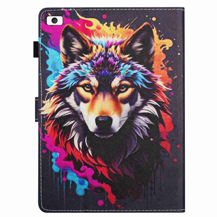 For iPad mini 5 / 4 / 3 / 2 / 1 Painted Pattern Stitching Smart Leather Tablet Case(Colorful Wolf) - iPad mini (2019) / mini 5 Cases by buy2fix | Online Shopping UK | buy2fix