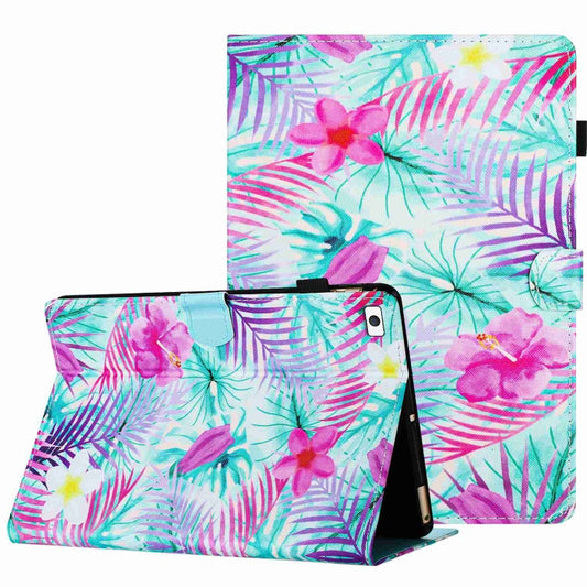 For iPad mini 5 / 4 / 3 / 2 / 1 Painted Pattern Stitching Smart Leather Tablet Case(Bougainvillea) - iPad mini (2019) / mini 5 Cases by buy2fix | Online Shopping UK | buy2fix