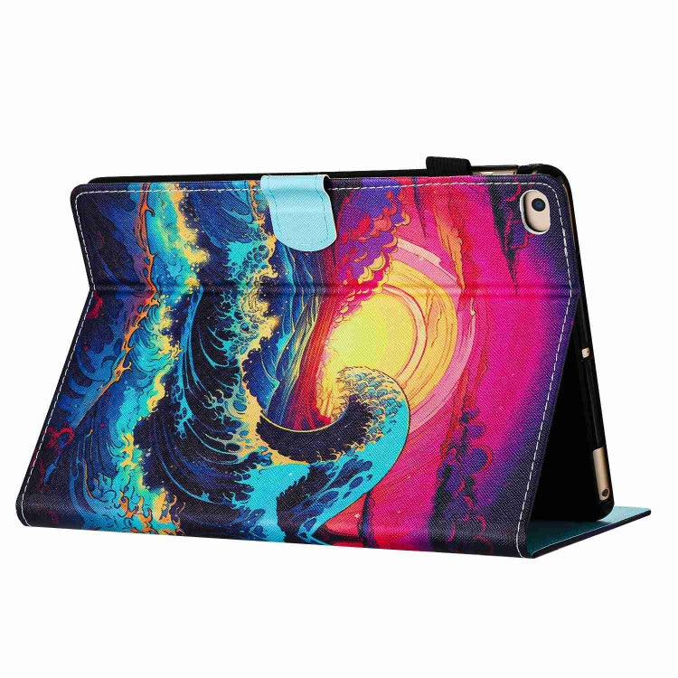 For iPad 9.7 2018 / 2017 Painted Pattern Stitching Smart Leather Tablet Case(Waves) - iPad 9.7 (2018) & (2017) Cases by buy2fix | Online Shopping UK | buy2fix