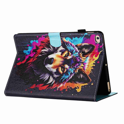 For iPad 9.7 2018 / 2017 Painted Pattern Stitching Smart Leather Tablet Case(Colorful Wolf) - iPad 9.7 (2018) & (2017) Cases by buy2fix | Online Shopping UK | buy2fix