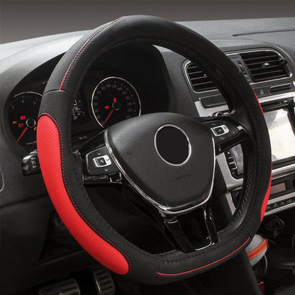 D Style Car Universal Anti-skid Steering Wheel Cover, Diameter: 38cm(Black Red) by buy2fix