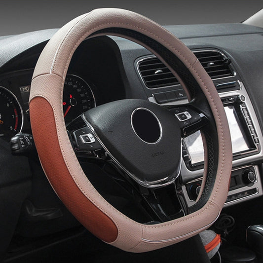 D Style Car Universal Anti-skid Steering Wheel Cover, Diameter: 38cm(Beige Coffee) by buy2fix