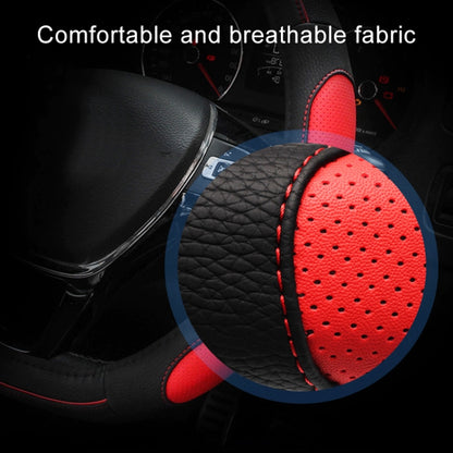 D Style Car Universal Anti-skid Steering Wheel Cover, Diameter: 38cm(Black Red Line) by buy2fix