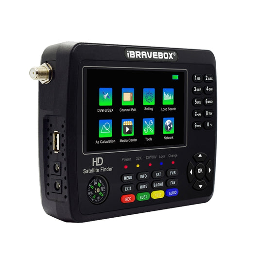 iBRAVEBOX V10 Finder Max 4.3 inch Display Digital Satellite Meter Signal Finder, Support DVB-S/S2/S2X, Plug Type:US Plug(Black) - Satellite Finder by buy2fix | Online Shopping UK | buy2fix