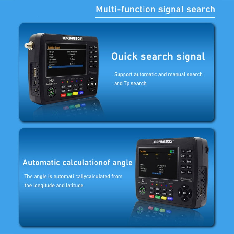 iBRAVEBOX V10 Finder Max 4.3 inch Display Digital Satellite Meter Signal Finder, Support DVB-S/S2/S2X, Plug Type:UK Plug(Black) - Satellite Finder by buy2fix | Online Shopping UK | buy2fix