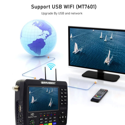 iBRAVEBOX V10 Finder Max 4.3 inch Display Digital Satellite Meter Signal Finder, Support DVB-S/S2/S2X, Plug Type:UK Plug(Black) - Satellite Finder by buy2fix | Online Shopping UK | buy2fix