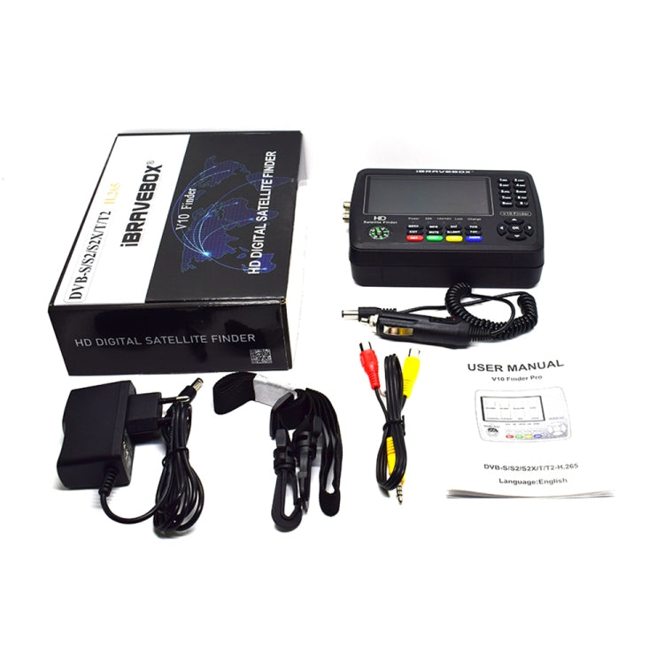 iBRAVEBOX V10 Finder Pro 4.3 inch Display Digital Satellite Meter Signal Finder, Support DVB-S/S2/S2X/T/T2/C, Plug Type:AU Plug(Black) - Satellite Finder by buy2fix | Online Shopping UK | buy2fix