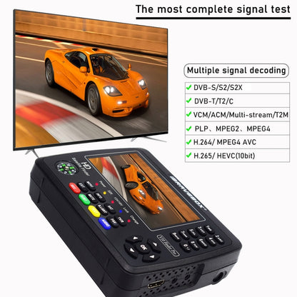 iBRAVEBOX V10 Finder Pro 4.3 inch Display Digital Satellite Meter Signal Finder, Support DVB-S/S2/S2X/T/T2/C, Plug Type:UK Plug(Black) - Satellite Finder by buy2fix | Online Shopping UK | buy2fix