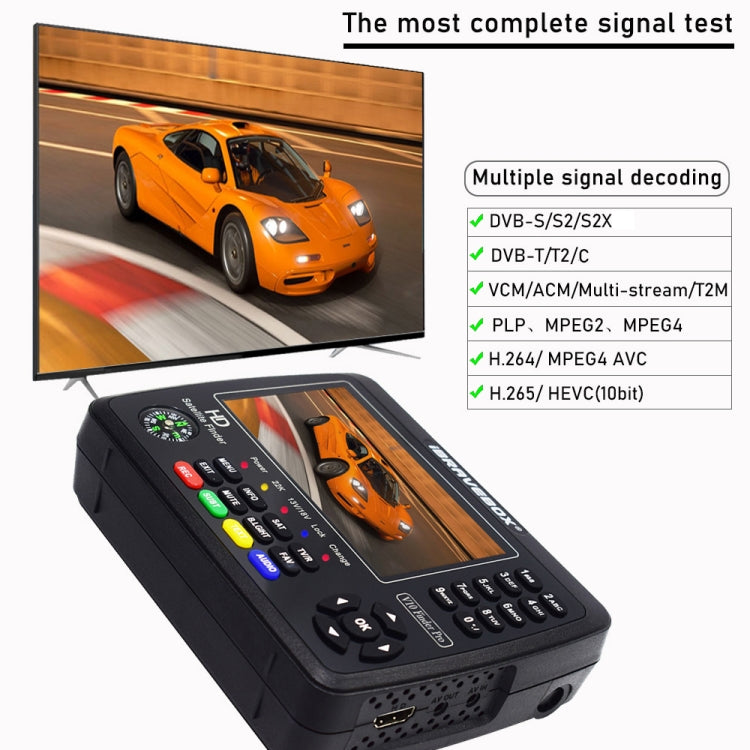 iBRAVEBOX V10 Finder Pro 4.3 inch Display Digital Satellite Meter Signal Finder, Support DVB-S/S2/S2X/T/T2/C, Plug Type:AU Plug(Black) - Satellite Finder by buy2fix | Online Shopping UK | buy2fix
