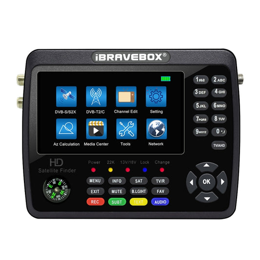iBRAVEBOX V10 Finder Pro+ 4.3 inch Display Digital Satellite Meter Signal Finder, Support DVB-S/S2/S2X/T/T2/C AHD, Plug Type:US Plug(Black) - Satellite Finder by buy2fix | Online Shopping UK | buy2fix