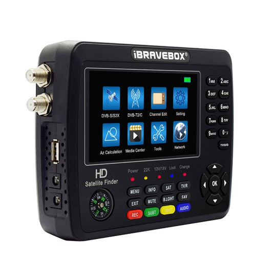 iBRAVEBOX V10 Finder Pro+ 4.3 inch Display Digital Satellite Meter Signal Finder, Support DVB-S/S2/S2X/T/T2/C AHD, Plug Type:AU Plug(Black) - Satellite Finder by buy2fix | Online Shopping UK | buy2fix