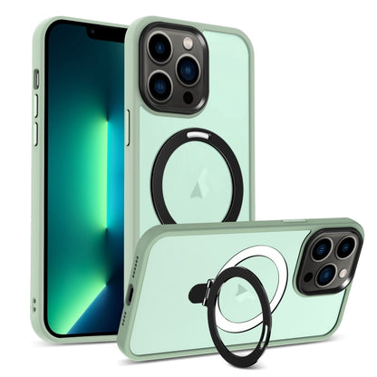 For iPhone 13 Pro Max Skin-feel MagSafe Holder PC Hybrid TPU Phone Case(Matcha Green) - iPhone 13 Pro Max Cases by buy2fix | Online Shopping UK | buy2fix