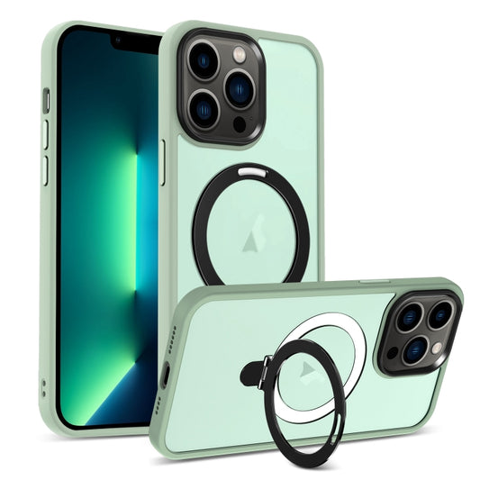 For iPhone 13 Pro Max Skin-feel MagSafe Holder PC Hybrid TPU Phone Case(Matcha Green) - iPhone 13 Pro Max Cases by buy2fix | Online Shopping UK | buy2fix