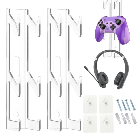 2pcs YX072 Acrylic Game Controller and Headphone Wall Mount - Holder by buy2fix | Online Shopping UK | buy2fix