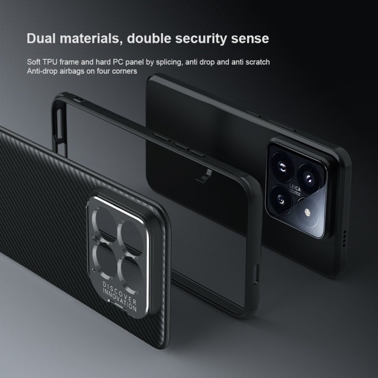 For Xiaomi 14 NILLKIN Black Mirror Prop CD Texture Mirror Precise Hole Phone Case(Blue) - Xiaomi Cases by NILLKIN | Online Shopping UK | buy2fix