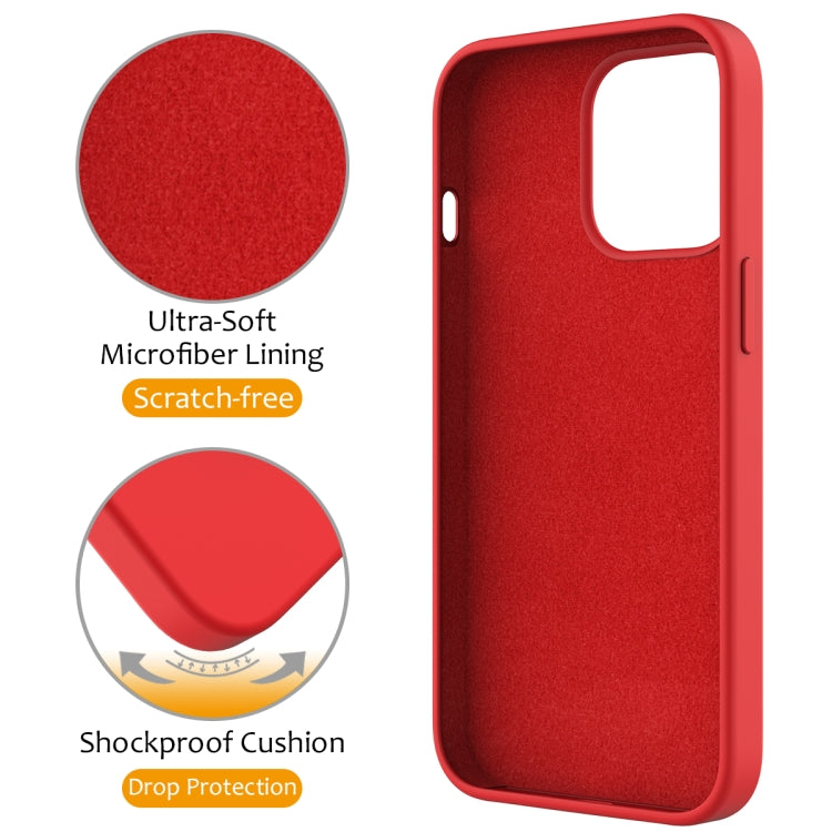 For iPhone 13 Pro Liquid Silicone MagSafe Magnetic Phone Case with Ring Holder(Red) - iPhone 13 Pro Cases by buy2fix | Online Shopping UK | buy2fix