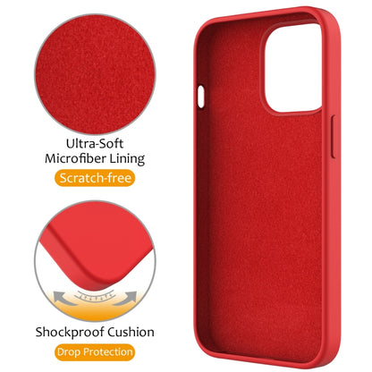 For iPhone 13 Pro Liquid Silicone MagSafe Magnetic Phone Case with Ring Holder(Red) - iPhone 13 Pro Cases by buy2fix | Online Shopping UK | buy2fix