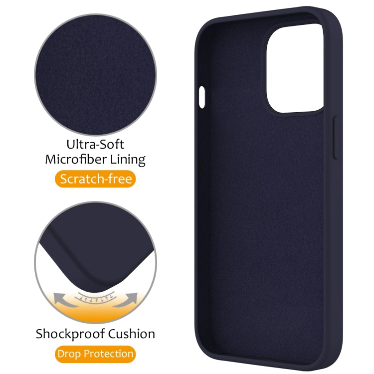 For iPhone 13 Pro Liquid Silicone MagSafe Magnetic Phone Case with Ring Holder(Midnight Blue) - iPhone 13 Pro Cases by buy2fix | Online Shopping UK | buy2fix