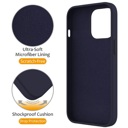 For iPhone 13 Pro Liquid Silicone MagSafe Magnetic Phone Case with Ring Holder(Midnight Blue) - iPhone 13 Pro Cases by buy2fix | Online Shopping UK | buy2fix