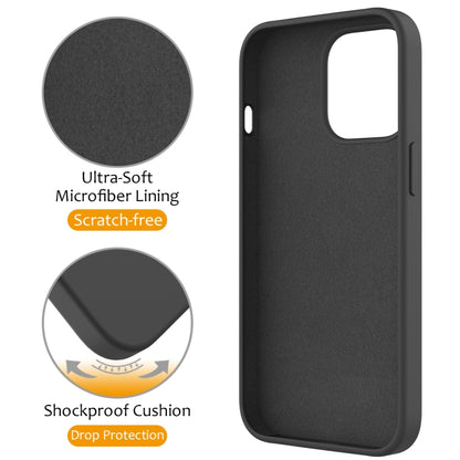 For iPhone 14 Pro Max Liquid Silicone MagSafe Magnetic Phone Case with Ring Holder(Carbon Black) - iPhone 14 Pro Max Cases by buy2fix | Online Shopping UK | buy2fix