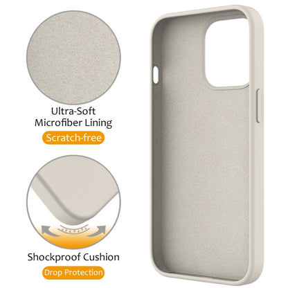 For iPhone 14 Pro Liquid Silicone MagSafe Magnetic Phone Case with Ring Holder(Antique White) - iPhone 14 Pro Cases by buy2fix | Online Shopping UK | buy2fix