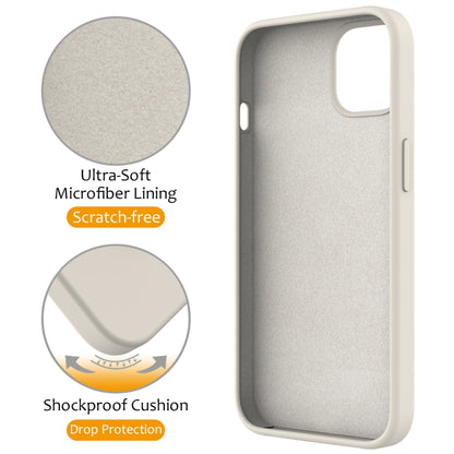 For iPhone 15 Plus Liquid Silicone MagSafe Magnetic Phone Case with Ring Holder(Antique White) - iPhone 15 Plus Cases by buy2fix | Online Shopping UK | buy2fix