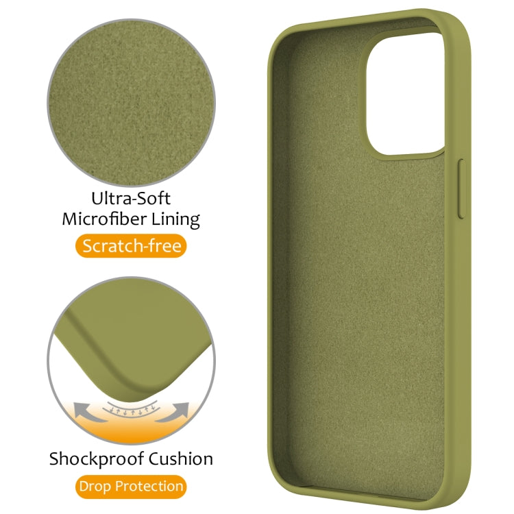 For iPhone 15 Pro Liquid Silicone MagSafe Magnetic Phone Case with Ring Holder(Willow Green) - iPhone 15 Pro Cases by buy2fix | Online Shopping UK | buy2fix