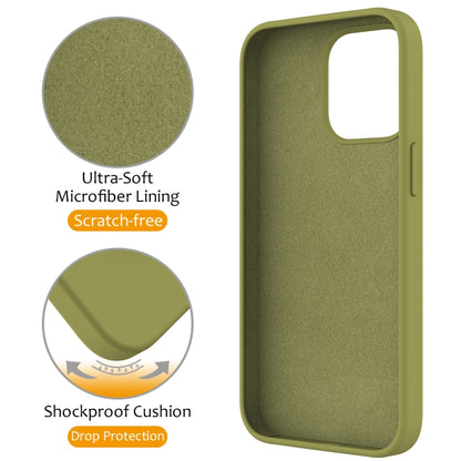 For iPhone 15 Pro Liquid Silicone MagSafe Magnetic Phone Case with Ring Holder(Willow Green) - iPhone 15 Pro Cases by buy2fix | Online Shopping UK | buy2fix