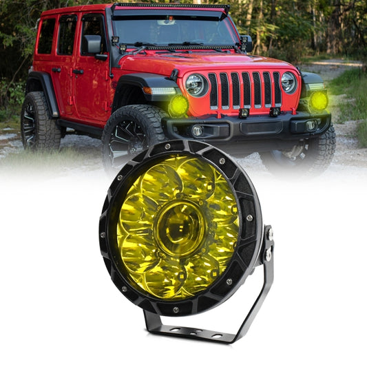E16 55W 6000LM / 6000K 7 inch Off-road Vehicle Round Work Light(Yellow Light) - Work Lights by buy2fix | Online Shopping UK | buy2fix