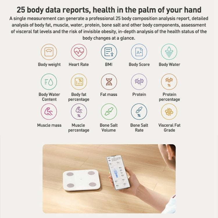 Original Xiaomi Mijia Smart Home Body Fat Scale S400 BT5.0 LED Display Dual Frequency Measurement(White) - Body Scales by Xiaomi | Online Shopping UK | buy2fix