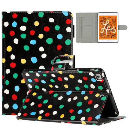 For iPad mini 5 / 4 / 3 / 2 / 1 Dot Pattern Leather Smart Tablet Case(Black Colorful) - iPad mini (2019) / mini 5 Cases by buy2fix | Online Shopping UK | buy2fix