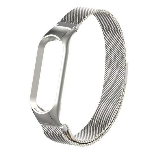 For Xiaomi Mi Band 5 Milano Solid Color Magnetic Stainless Steel Watch Band(Silver) - Watch Bands by buy2fix | Online Shopping UK | buy2fix