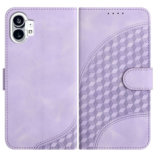 For Nothing Phone 1 Elephant Head Embossed Phone Leather Case with Lanyard(Light Purple)