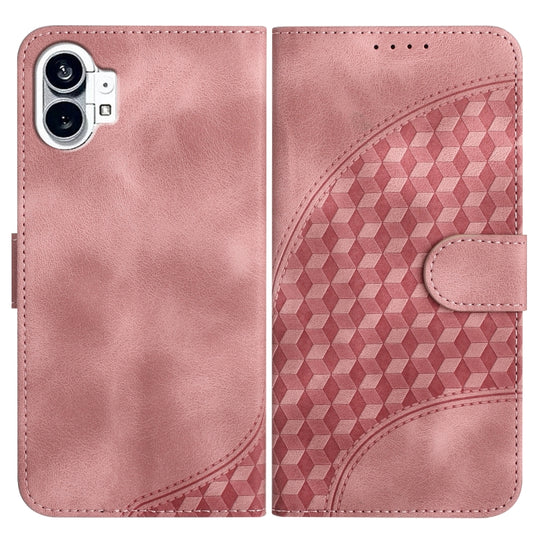 For Nothing Phone 1 Elephant Head Embossed Phone Leather Case with Lanyard(Pink)