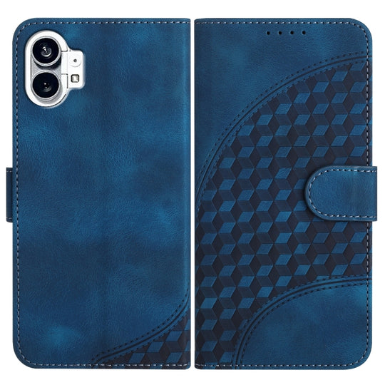 For Nothing Phone 1 Elephant Head Embossed Phone Leather Case with Lanyard(Royal Blue)