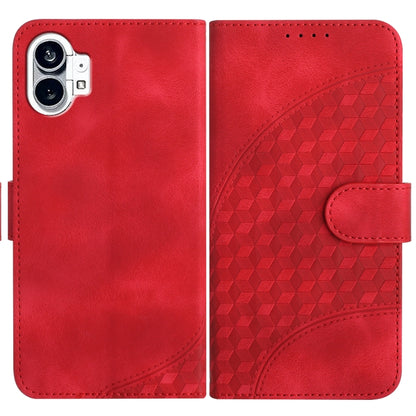 For Nothing Phone 1 Elephant Head Embossed Phone Leather Case with Lanyard(Red) - Nothing Cases by buy2fix | Online Shopping UK | buy2fix